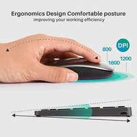 Teclado y Ratón Ergonómicos Inalámbricos 2.4G BT 5.0 de Modo Dual Recargables Estándar para Múltiples Dispositivos