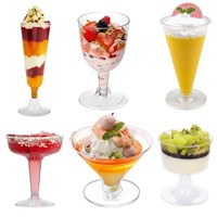 Gobelets en plastique jetables BST pour mousse au chocolat, dessert carré, table de desserts, pudding incliné, gelée, dessert