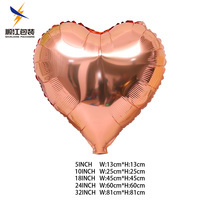 Ballons en feuille d'aluminium en forme de cœur de 18 pouces, gonflables à l'hélium, colorés, option logo personnalisé, certifiés CE, pour anniversaire, mariage, baby shower