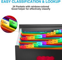 Carpeta de Expansión de Bolsillo con 24 Compartimentos de Colores Arcoíris, Personalizada, para Papel Carta A4, Organizador de Documentos