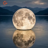 Ballon gonflable géant en forme de lune pour publicité extérieure, avec éclairage LED, pour événements commerciaux