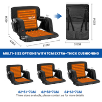 Siège de stade chauffant robuste avec mousse de 7 cm d'épaisseur, chaise inclinable pour gradins, imperméable, pliable, type sac à dos, pour temps froid