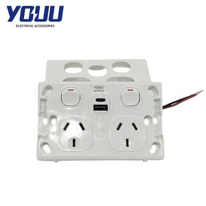YOUU Prise murale horizontale USB SAA 3.0A de norme australienne avec 3 prises secteur et interrupteurs 10A Double <span class=keywords><strong>Powerpoint</strong></span> - Product Image 5