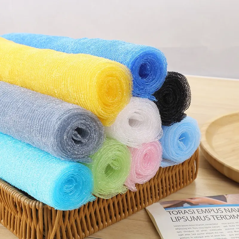 back scrubber for shower towel cloth nylon Japanese stretchable bath exfoliating towel body shower wash rear scrub