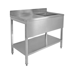 Fregadero de Acero Inoxidable de 2 Niveles para Uso Comercial, con Estante Inferior, para Limpieza y Lavado en Restaurantes, Cocinas y Cantinas - Product Image 3