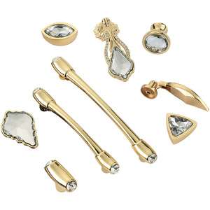 LGEDIS Gold Diamond <b>Cabinet</b> Handles Zinc Alloy Bar Shape For <b>Drawer</b> Wardrobe Furniture Hardware - Product Image 3