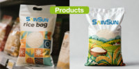 Sac Brique en Plastique à Impression Personnalisée pour Grains et Riz, 1Kg, 2Kg, 5Kg, 10Kg, avec Poignée, Emballage Sous Vide