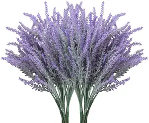 10 paquetes de flores artificiales de lavanda de plantas de plástico para casa