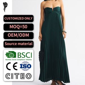 Vestido Maxi Babydoll con Bordado Floral y Encaje, Ecológico, Transpirable, Casual, de Verano, Cintura Natural - Product Image 1