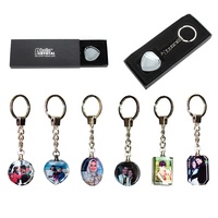 Vente en gros de porte-clés en verre personnalisés avec revêtement parfait, porte-clés en cristal à sublimation, porte-clés kawaii, accessoires BSK-04