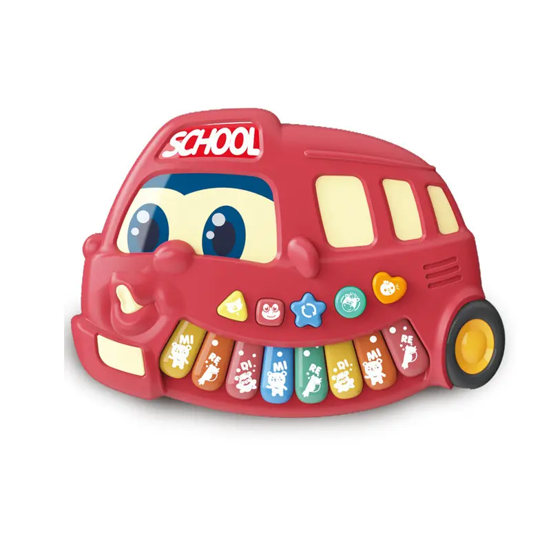 Órgano de autobús de dibujos animados de limón con iluminación y música juguetes musicales educativos para niños