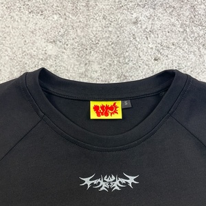 T-shirt da uomo <span class=keywords><strong>nera</strong></span> a maniche lunghe 400 GSM, taglie forti, in cotone pesante, stampabile DTG - Product Image 4