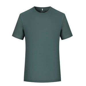 Custom T-Shirt Round Neck Short Sleeve Solid Color Cotton Workwear Leisure Wear White Black Khaki Green Gray Thin Fabric - Product Image 3