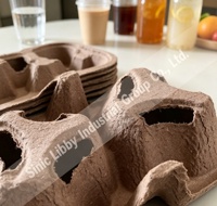 Tempat Minuman Sekali Pakai Dinding Tunggal Dapat Ditumpuk Tahan Lama Tahan Air Baki Food Grade Tempat Cangkir Kopi untuk Layanan Pengiriman Makanan