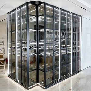 ארון תצוגה ליין מזכוכית בהתאמה אישית לכל הבית עם מסגרת אלומיניום, ארון תצוגה קיר אלומיניום - Product Image 6