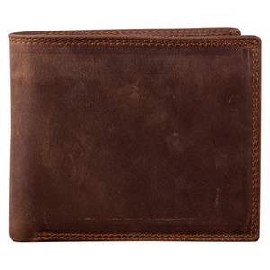 High Quality Vintage Crazy Horse Leather Men's <b>Wallet</b> Full Grain Slim Card <b>Holder</b> with RFID Zipper Short Length - Product Image 3