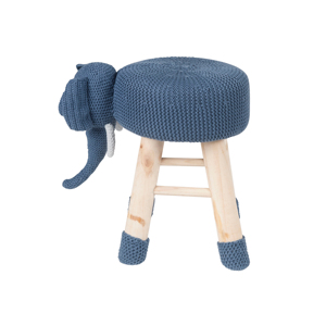 Sgabello a forma di elefante, imbottito in poliestere, con gambe in legno massello di pino, piccolo sedile portatile per bambini - Product Image 5