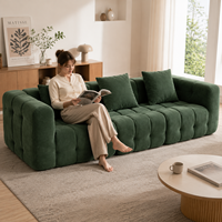 Canapé modulaire sans structure en tissu avec coussins, conception convertible OEM/ODM, canapé de sol personnalisable pour hôtel et villa, fourniture directe usine