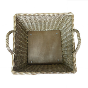 Lavage antique <span class=keywords><strong>Panier</strong></span> <span class=keywords><strong>à</strong></span> bûches rectangulaire en osier <span class=keywords><strong>panier</strong></span> <span class=keywords><strong>à</strong></span> bois de chauffage en saule avec roues - Product Image 4