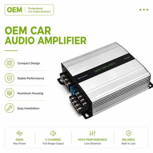 For OEM M70.4D 475W RMS 4-Channel Class D 12/24V Digital Car Amplifier with Build-in DSP Custom Logo Car Audio Modification