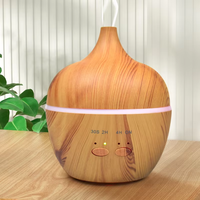 Diffuser Ultrasonik Kayu Elektrik untuk Speaker, Pelembap Aromaterapi Kabut Dingin, Lampu Malam LED 7 Warna Berubah untuk Rumah