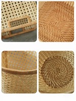 Panier de rangement en rotin blanc naturel, fait main, écologique, avec poignées découpées, rectangulaire, en osier tressé, style traditionnel et moderne