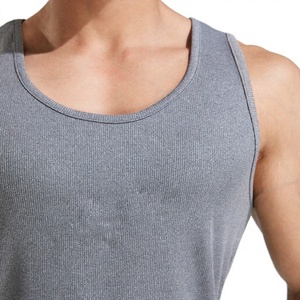 GURUNA-Z-INDUSTRY Débardeur sans manches pour homme, bleu, à blocs de couleur, col rond, séchage rapide, respirant, style streetwear, tricoté, 100% coton, 120g - Product Image 5