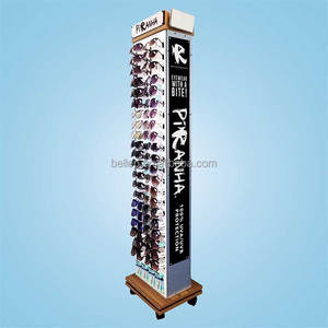 Hai mặt xoay Kính mát hiển thị đứng với bánh xe biểu tượng tùy chỉnh tầng thường vụ kính hiển thị - Product Image 1