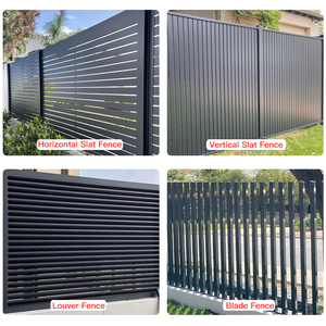 Factory Direct Sale Modern Gardening Powder Coating Slat Fencing Black Aluminum Construction <strong>Fence</strong> Panels - Product Image 6
