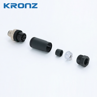 Connecteur circulaire mâle IP67 KRONZ M12 à 4 broches codées A - Prise plastique à fixation sur site avec borne à vis, droite ou à angle droit