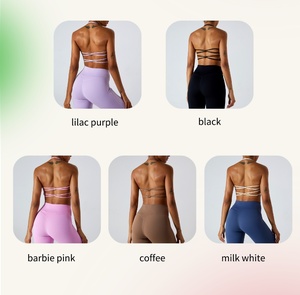 2023 New Cross Straps Bandage Yoga Bra Running Gym Clothing for Women Custom Sports Underwear Workout <strong>Clothes</strong> Activewear Bras - Product Image 2