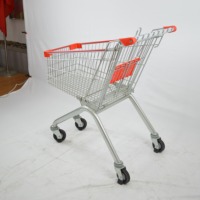 Chariot de courses robuste avec plateforme en acier revêtu de poudre de zinc antirouille, roues en PU de 4 pouces, étanche, conçu pour une utilisation en intérieur