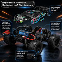 Voiture RC 4x4 Brushless Haute Vitesse 1:16 70km/h, Monster Truck Tout-Terrain 2.4G, Buggy de Course Rapide 3 Vitesses, Jouet Électrique 4x4 pour Passionnés