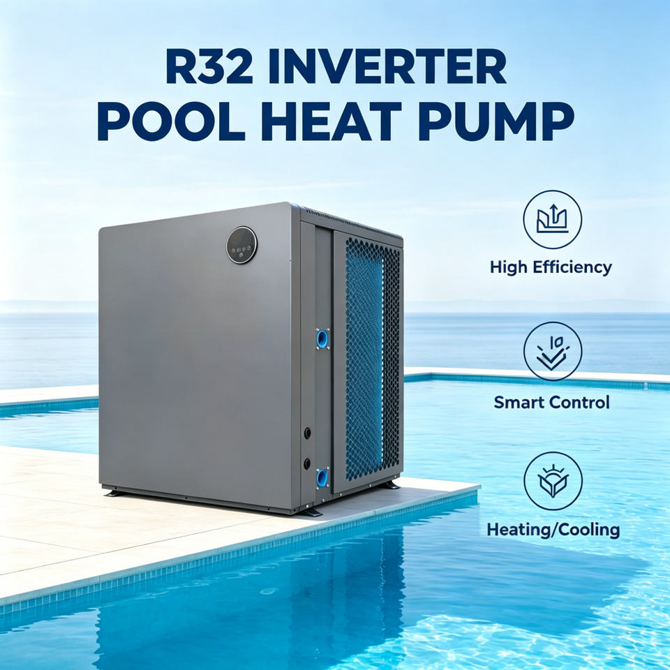 14KW R32 Inverter Swimming Pool Air Source Heat Pump Heating Cooling ...