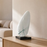 Sculpture en forme de goutte d'eau en acier inoxydable électroplaqué moderne sur mesure, service OEM, taille personnalisée, statue d'art en forme d'œuf polie, figurine