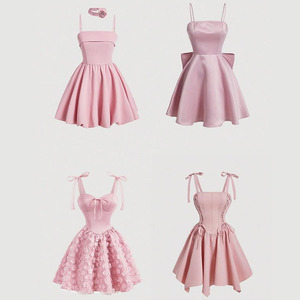 Mini Abito Estivo da Donna Personalizzato OEM, Scollo a Cuore, Spalline Sottili, Orlo Arricciato, Stampa Floreale, Senza Schienale per Feste - Product Image 3