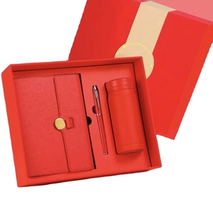 Regalos de empresa promocionales Cartera de pequeña empresa caja de regalo personalizada con paraguas cuaderno naranja A5 libro de cuero con bolígrafo - Product Image 3
