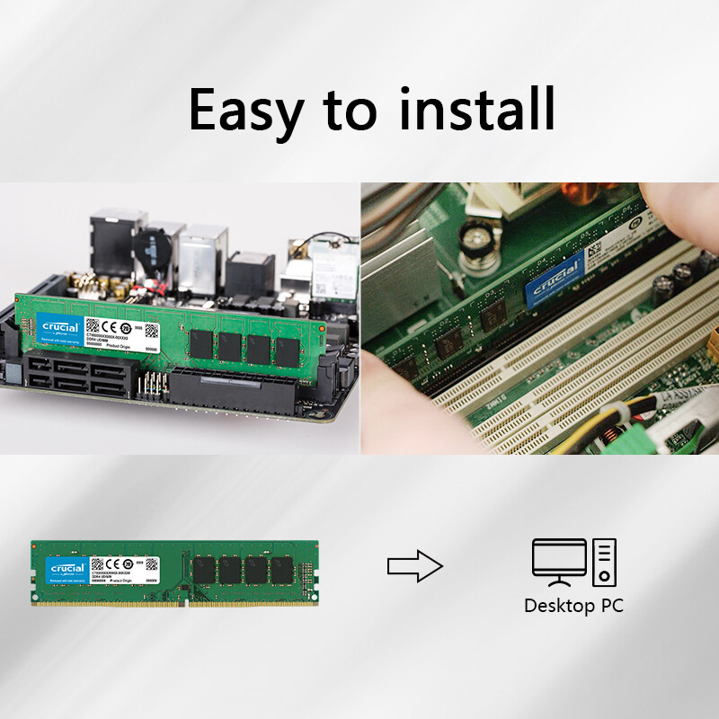 Crucial RAMメモリ 8GB 16GB 32GB DDR4 3200 デスクトップ