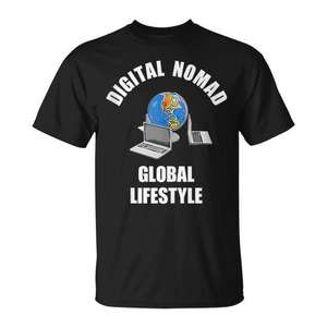 Camiseta Digital Nomad Global Lifestyle Globe Laptop - Product Image 1