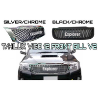 Pour Hilux Vigo Champ 2012 2013 2014 2015 calandre avant Sarung lampe à LED lumière logo emblème