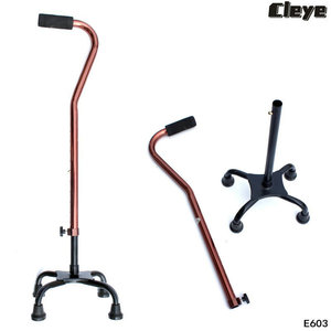 Bastón de aluminio telescópico ajustable con punta de goma antideslizante y soporte de cuatro patas para uso en exteriores para personas mayores - Product Image 3