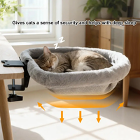 Meubles de nid pour chat d'intérieur modernes pour bureaux et tables de jeu Hamac rotatif pour chats Lit de bureau pour chat doux et confortable