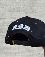 Casquettes de baseball de luxe personnalisées OEM à 5 panneaux, 100 % polyester avec strass et logo brodé 3D, noires, originales, Gorra