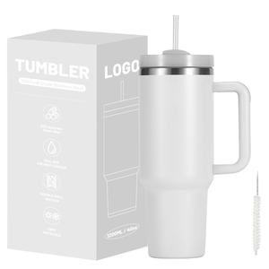 Bouteille d'eau isotherme de voyage en acier inoxydable de 40 oz de bonne qualité avec paille et brosse pour le café et l'eau - Product Image 4