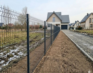 Panneau <span class=keywords><strong>de</strong></span> clôture <span class=keywords><strong>de</strong></span> jardin en treillis métallique soudé incurvé 3D, revêtement PVC, montage facile, clôture extérieure - Product Image 1