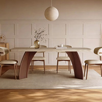 Ensemble de table à manger en bois luxueux et populaire, table rectangulaire 6 places à vendre, ensemble de table à manger design minimaliste et moderne