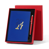 Grenzüberschreitendes 2027 Englisches Agenda-Buch Diagonalschnitt A5 Tagesplaner Produktivitäts-Handbuch 365-Tage Notizblock Kalender Geschenkbox-Set