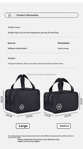 Bolsa de maquillaje de gran capacidad de doble capa Unisex de tendencia de Vietnam, organizador, cierre de cremallera ecológico para bolsas de cosméticos - Product Image 6