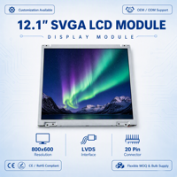 12,1 Zoll Industrielles TFT LCD Panel 800x600 SVGA LVDS 20-Pin AUO G121SN01 V403 Weitbereichstemperatur -30~85°C Blendfreies 3H-Display