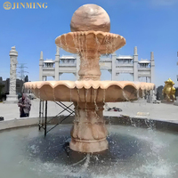 Fontaine de projet de décoration extérieure de fontaine de cascade européenne moderne, fontaine de jardin en pierre, sculpture de fontaine en marbre